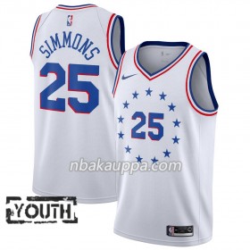 Philadelphia 76ers Ben Simmons 25 2018-19 Nike Valkoinen Pelipaidat Swingman - Lasten